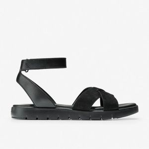 Criss Cross Flat Zerogrand Black Sandals! 7.5 [COLE HAAN]